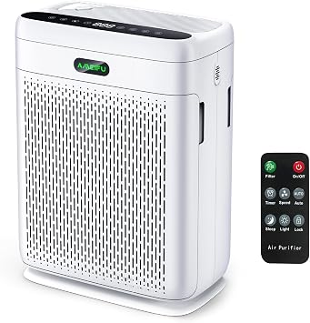 Air Purifiers for Home Large Room with Remote, Up to 3000 Sq Ft, H13 Hepa Double-Sided Air Filter Purifier with PM 2.5 Display Air Quality Sensor, Pet Air Purifier for Pets Hair, Pollen, Dander, Smoke