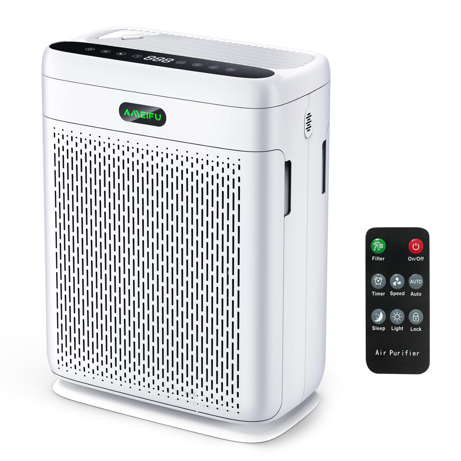 - Air Purifiers for Home Large Room with Remote, Up to 3000 Sq Ft, H13 Hepa Double-Sided Air Filter Purifier with PM 2.5 Display Air Quality Sensor, Air Cleaner for Pets Hair, Pollen, Dander, Smoke