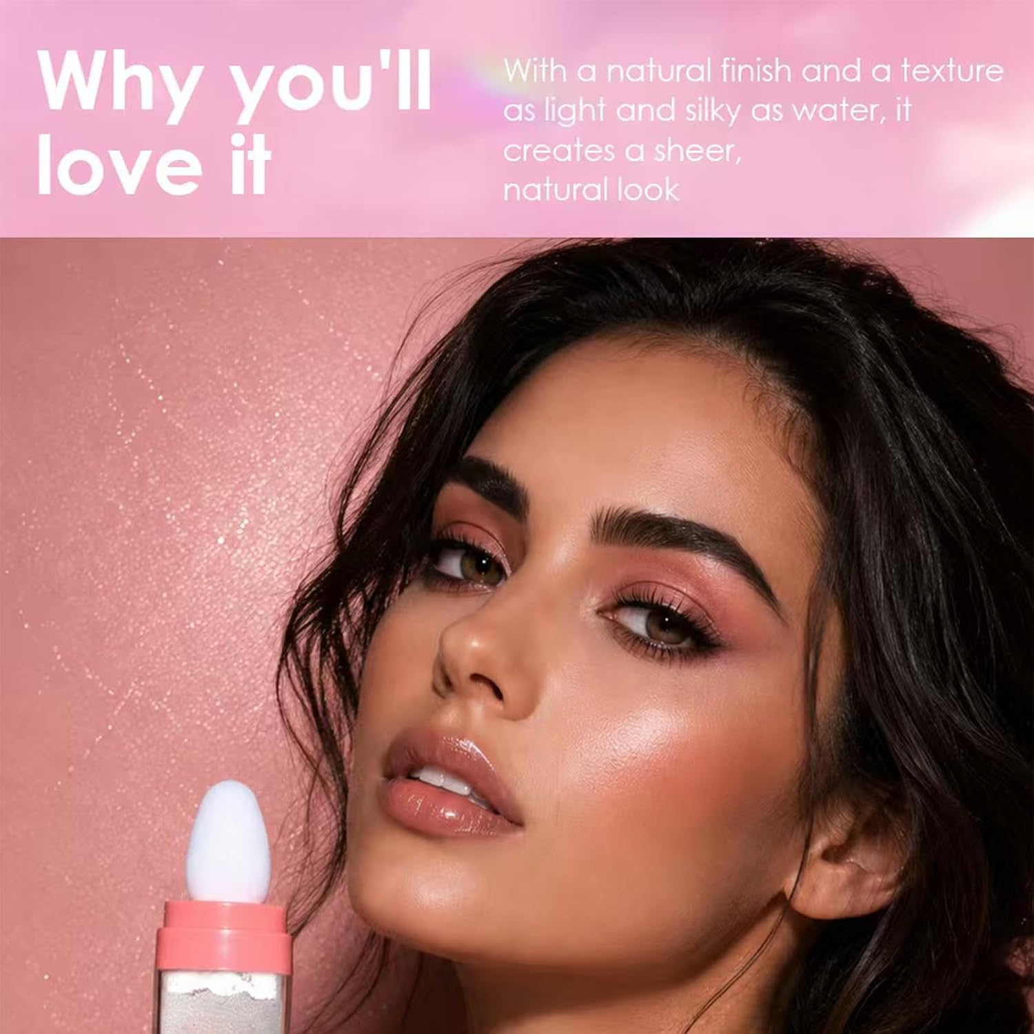 Body Shimmer Highlighter, Multi Use Highlight Powder Built-In Sponge Tip，#3 image 4