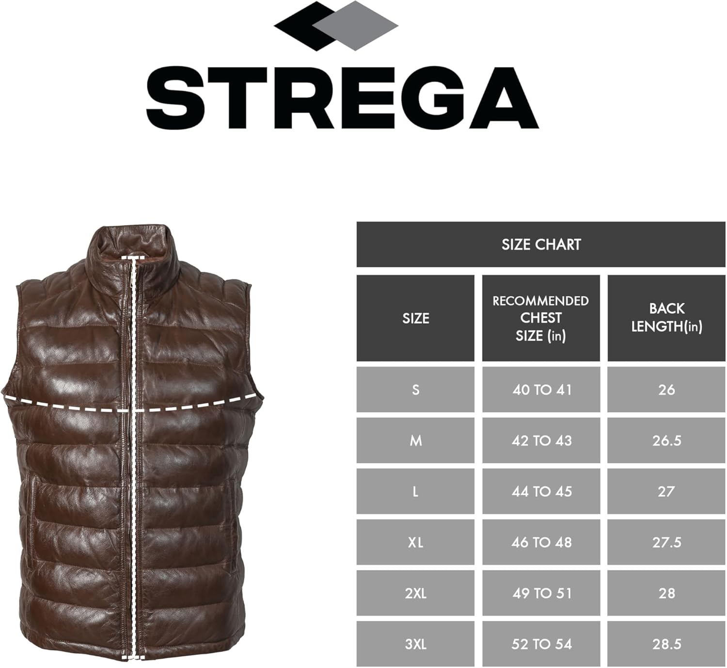 STREGA Puffer Vest Men Real Lambskin Leather Quilted Down Waistcoat Jacket - Outdoor Sleeveless Mens Vests - Image 7