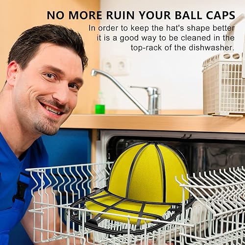 Miniatura 7 de Arandela de sombreros para gorra de béisbol para lavadora, marco de lavado de gorra de bola protector de limpieza para lavado y lavavajillas,