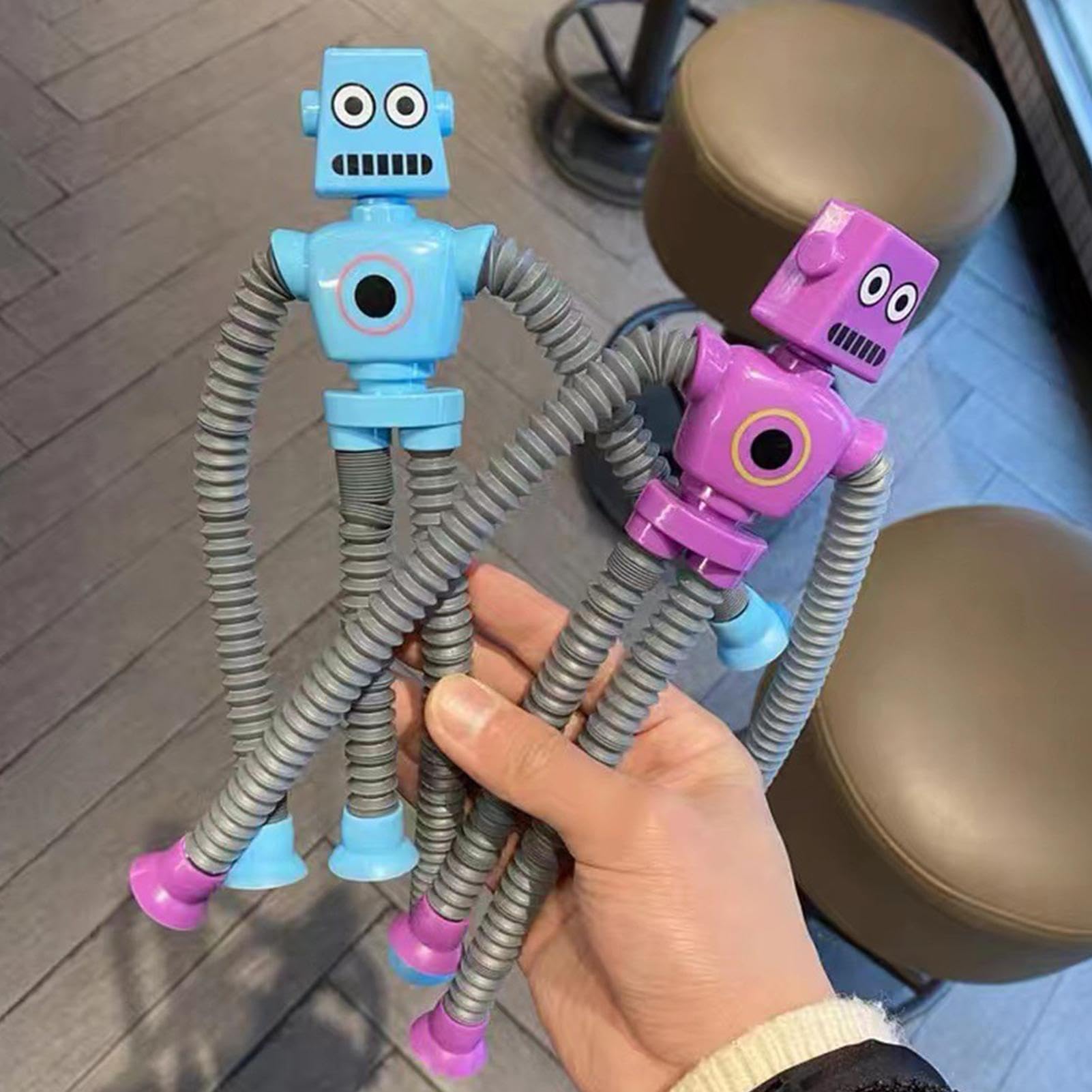 Jouet Robot Extensible à Ventouse - Télescopique LED - Stimulant Sensoriel - Cadeau Enfant - 6