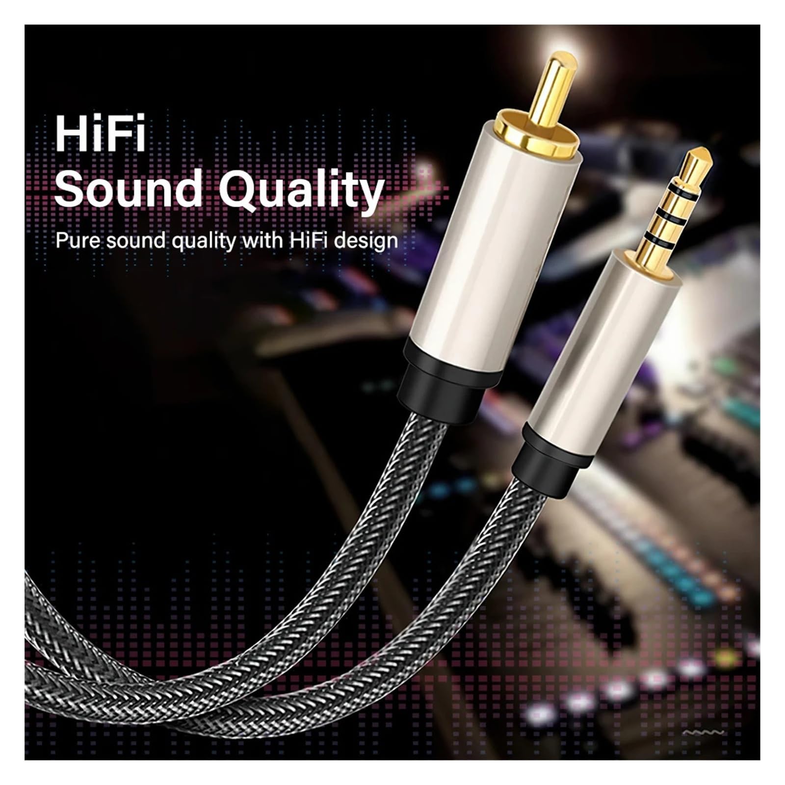 Câble Audio Coaxial S/PDIF TRRS 3,5 Mm Vers RCA, Convertisseur Adaptateur Prise Phono For Téléphone, Ordinateur Portable, Téléviseur Et Voiture, Plusieurs Longueurs Disponibles(5M)