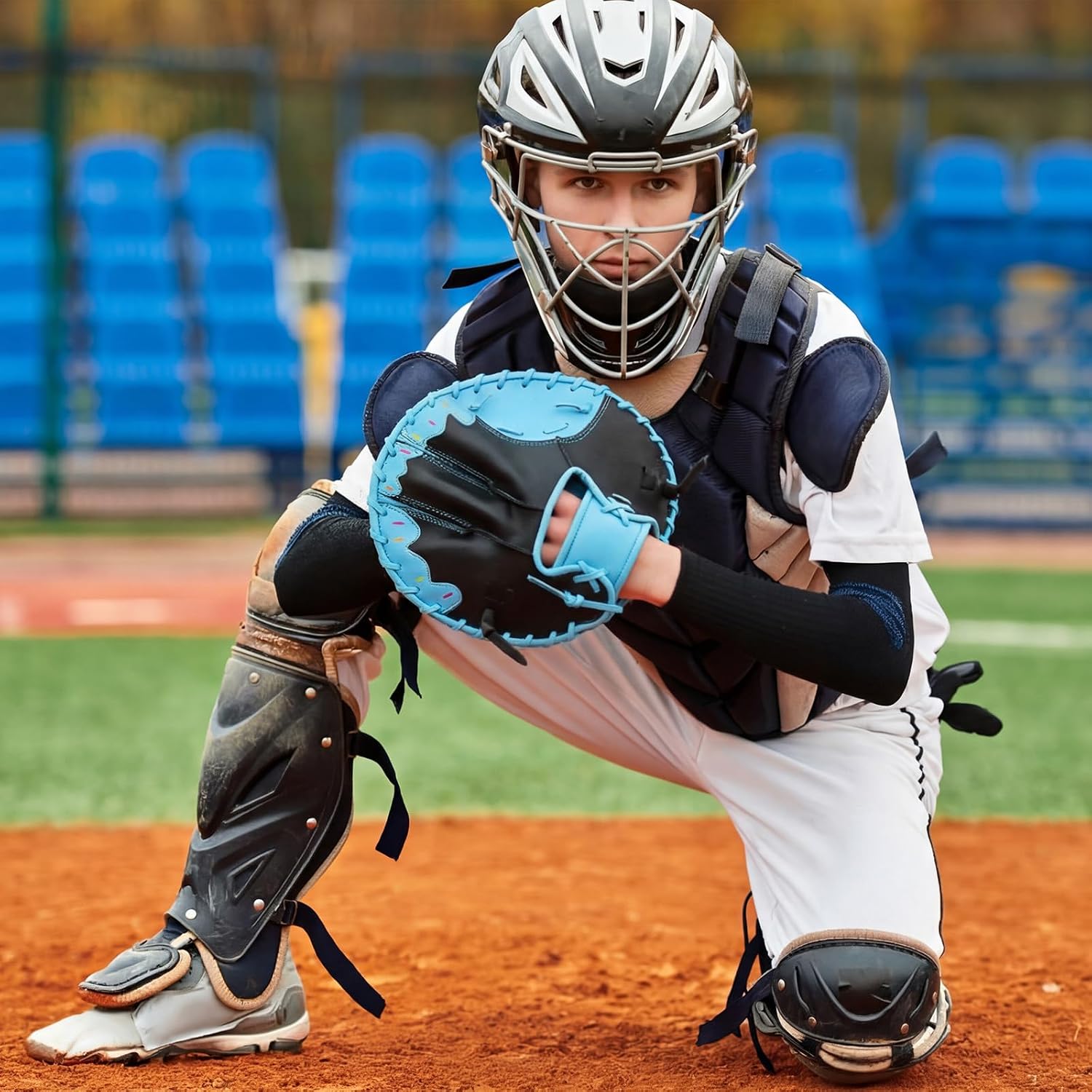 1 Pack Ice Cream Pancake Baseball Training Glove for Right Hand Throw Sizes 10 Soft PVC Infield Fielding Glove for Youth Players, Sturdy Practice Gear for Ground Balls & Defense Drills