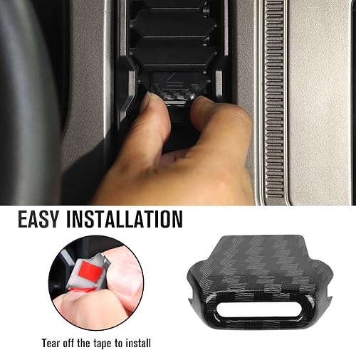 Miniatura 6 de Jimen Compatible con Ford Bronco 2021-2023, 4 piezas de cubierta de botón de ajuste de ventilación de aire de consola central (fibra de carbono)
