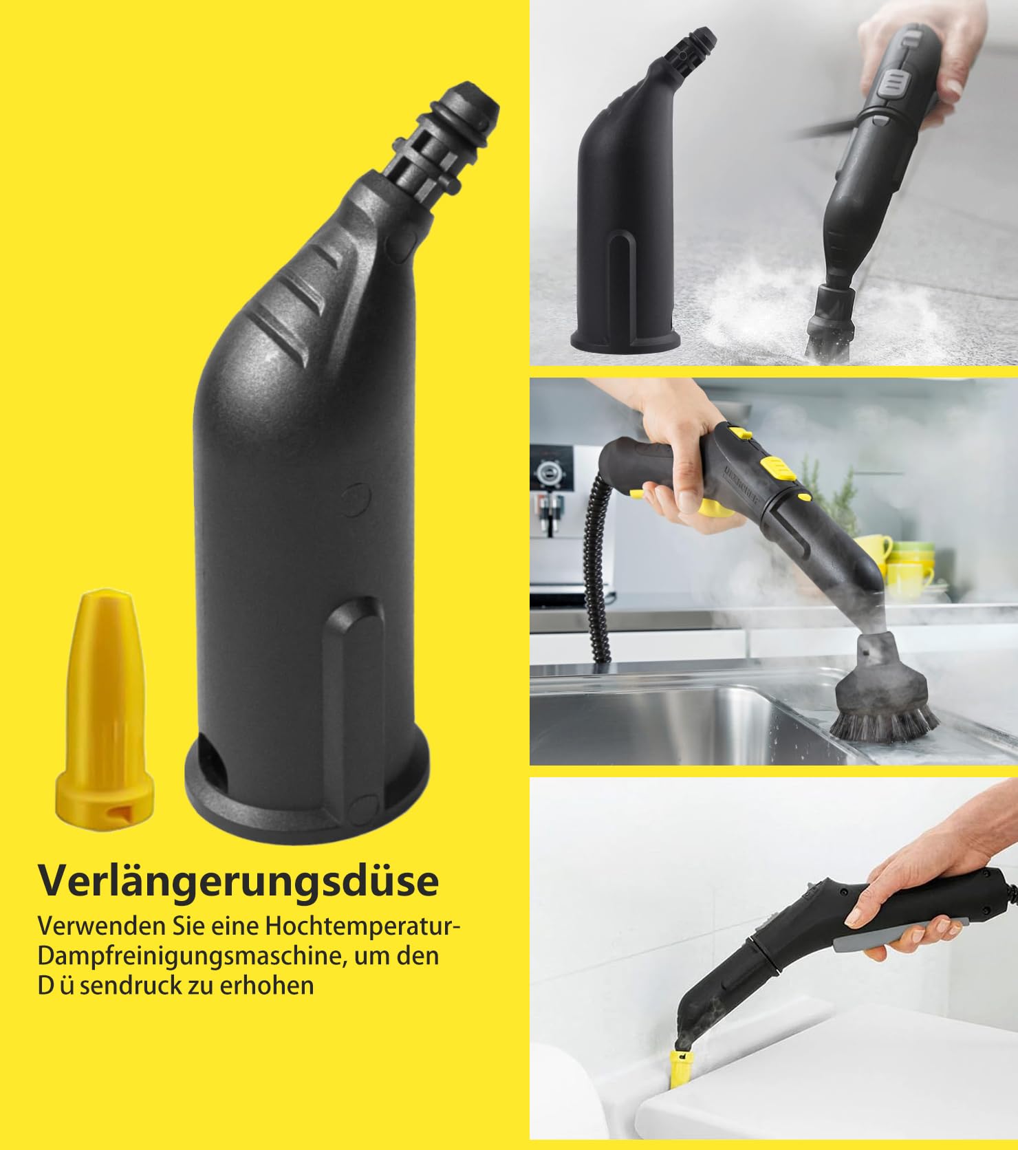 15pcs pour nettoyeur vapeur Karcher SC3 SC1 SC5 SC4 SC2 Accessoires, compatible nettoyeur vapeur Kärcher SC5 SC3 SC1 SC4 SC2 accessoires buse allongée, buse incurvée, brosse ronde, chiffon en