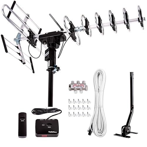 Five Star Outdoor Digital Amplified HDTV Antenna 200 Mile 360 Rotation
