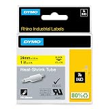 DYMO Rhino Industrial Heat-Shrink Labels, 1" Tube, Black Print on Yellow – view 1