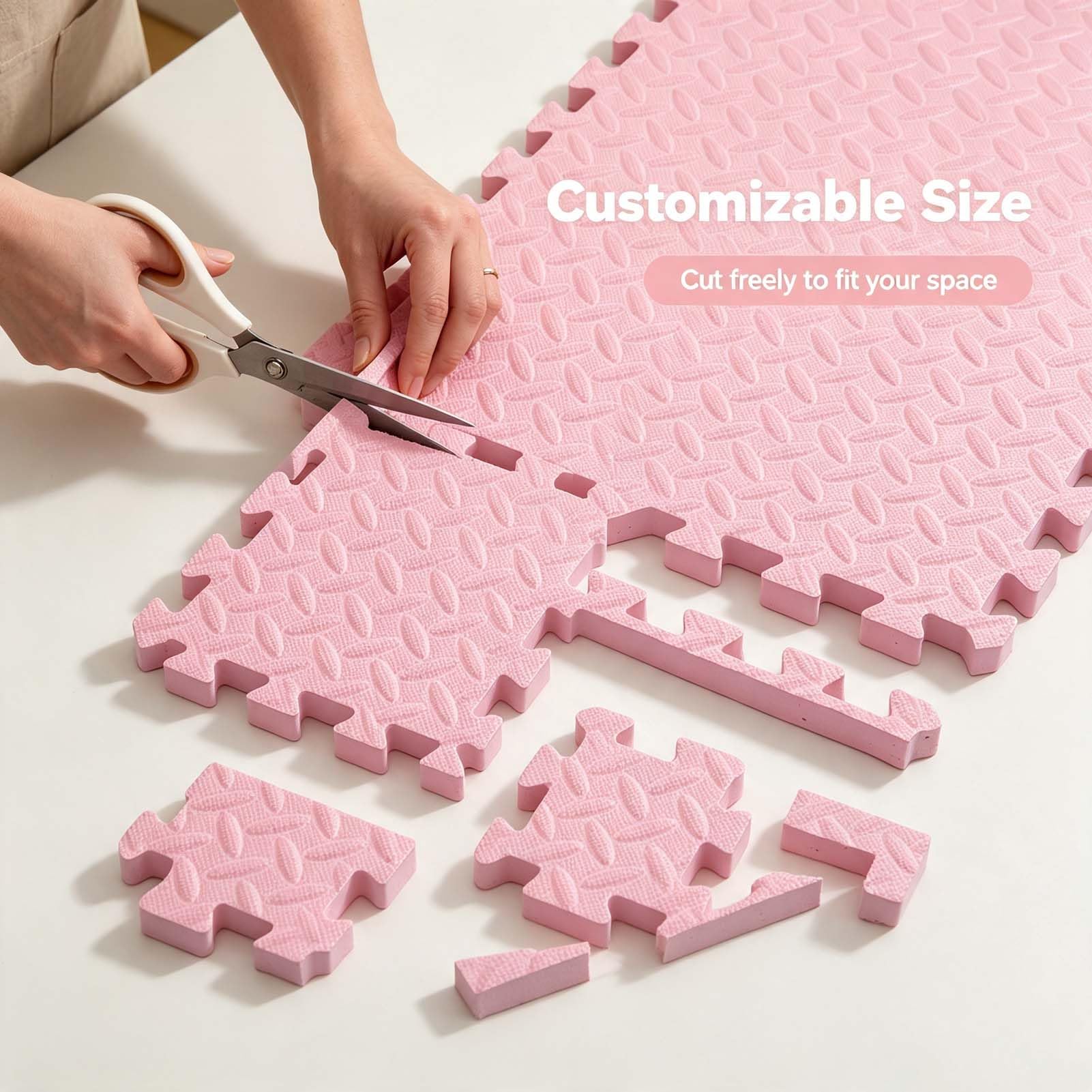 Tappeto Pavimento Puzzle Eva 4 Pezzi, Materassino Schiuma Fitness Sport Yoga Ginnastica, Tappetino Tatami Ad Incastro, Supporto Confortevole per Esercizi