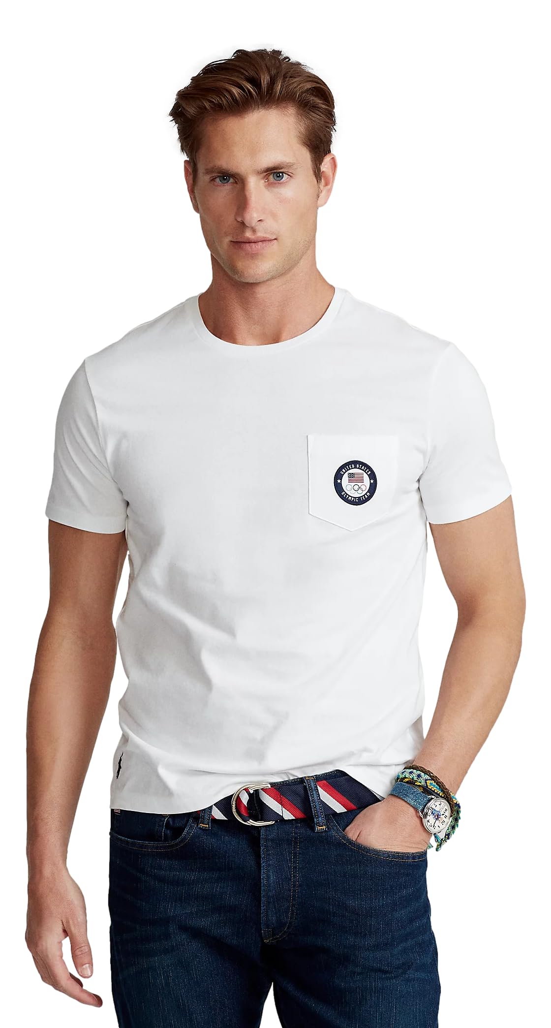POLO RALPH LAUREN Official Outfitters U S Olympic Team Mens T Shirt with Pocket
