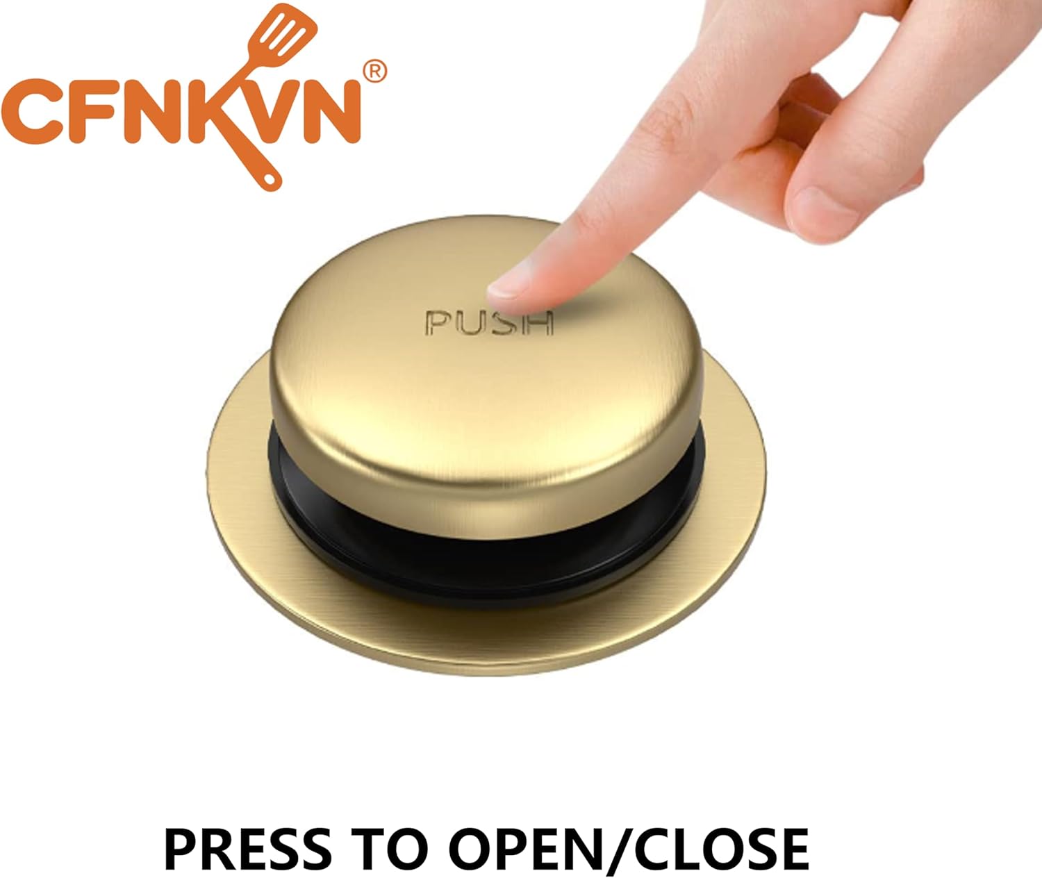 Toe-Touch tub Drain Kit, Universal Bath Drain Stopper with Two-Hole Overflow Plate, No Putty Installation, Fits 1-1/2" & 1-5/8" Threads - Champagne Bronze