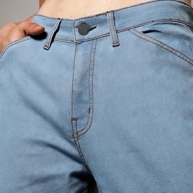 Image of CAHOOT Men's Denim Jeans for Casual Wear | Medium-Wash | Regular Fit | 5 Pockets | Button Closure | Denim Jeans Crafted with Comfort Fit for Casual Wear