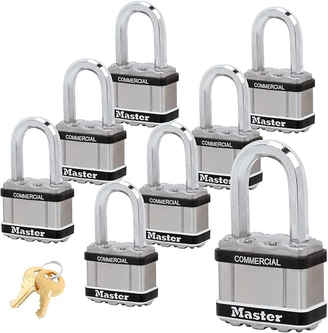 8 padlocks keyed alike