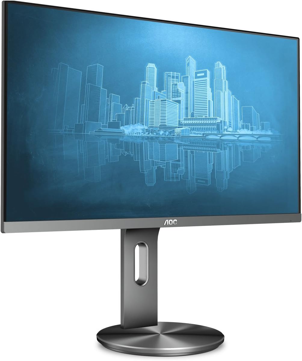 AOC I2790PQU - 27 Inch FHD Monitor, 60Hz, 4ms, IPS, Speakers, Height Adjust, FlickerFree (1920 x 1080 @ 60Hz, 250cd/m², HDMI 1.4 x 1, DisplayPort 1.2 x 1, VGA, USB 3.0 x 4)