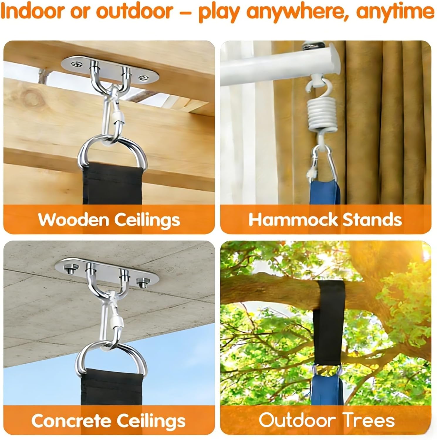 Kangaroo Pod Swing Seat for Kids - Cute Canvas Sensory Swing Chair, Hanging Hammock Chair Indoor & Outdoor, Cotton Swing Seat