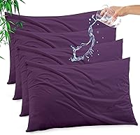 Vista 12 de Funda de almohada impermeable de bambú y rayón de Gogreen, funda de almohada transpirable, protector de almohada refrescante con cremallera, funda
