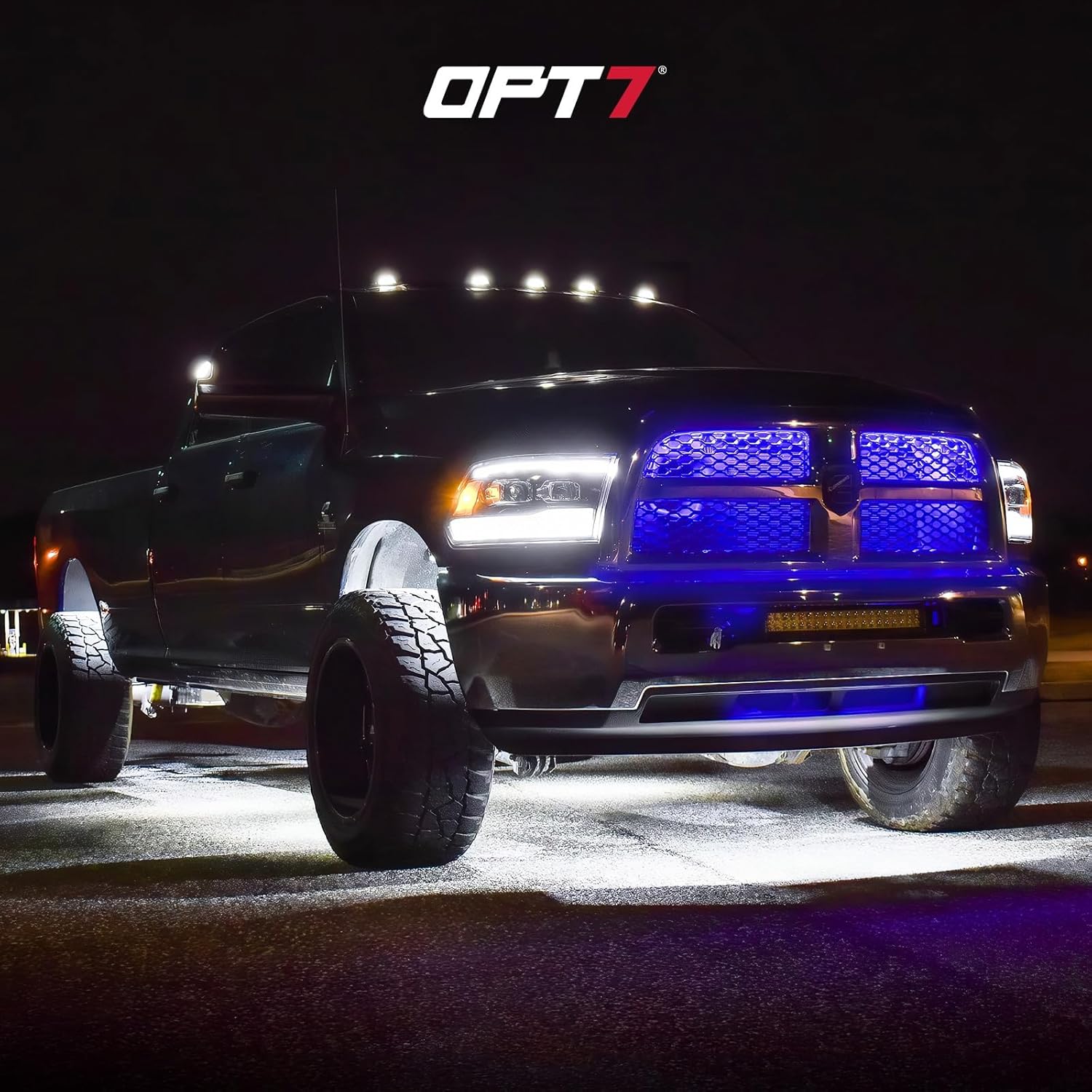 OPT7 12" LED Strip Expansion & 12" Grille Light Bundle Kit for Truck, with Remote Control, RGB LED Light Strip, Easy Installation