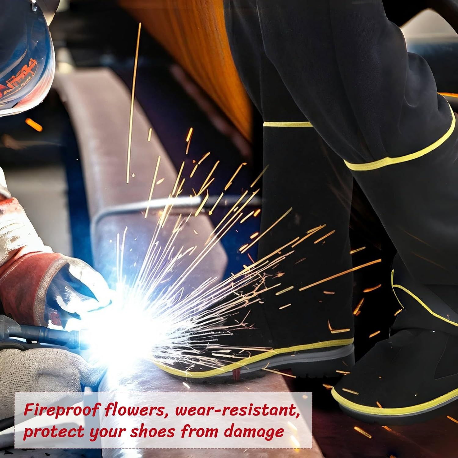 BLIRITEL Leather Welding Spats, 13 Inch Welding Boot & Shoes Covers, Heat and Abrasion Resistant Welder Foot Protectors Covers, Welding Gaiters Gift for Men Welders - Image 2