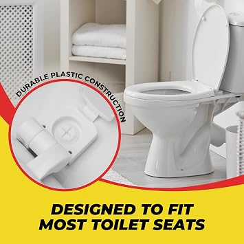 White Plastic Toilet Seat Hinge Replacement with Bolts Screw and Nuts