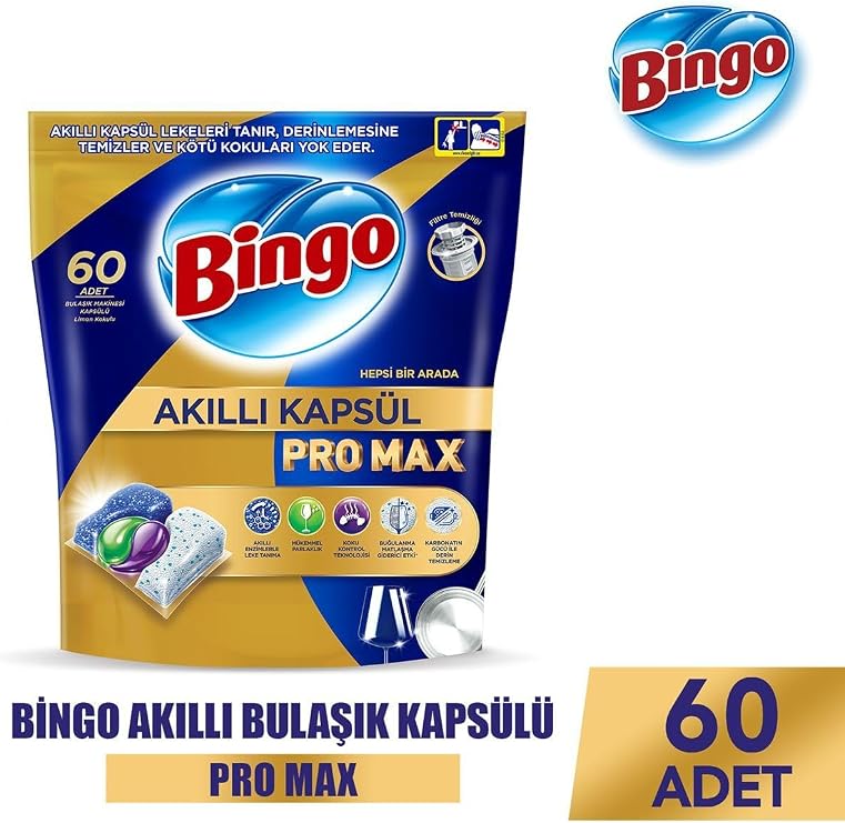 Bingo Smart Capsule Pro Max Dishwasher Detergent Tablet 60s
