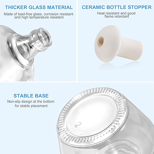 Miniatura 5 de Annhua Quemador de lámpara de alcohol, quemador Bunsen de alcohol, 5.1 fl oz, quemador de alcohol de vidrio, calefacción para equipos de