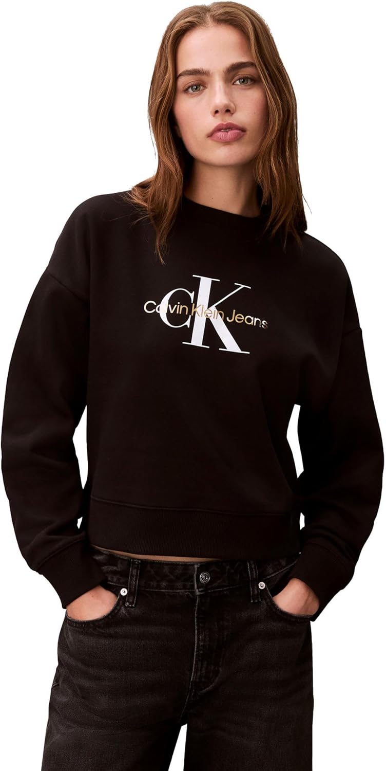 Calvin Klein Women's Monogram Logo Crewneck Sweatshirt