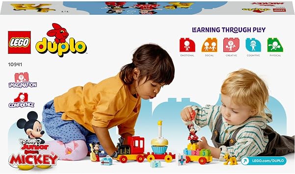 LEGO DUPLO Disney Mickey ve Minnie Doğum Günü Treni 10941 | 2 Yaş ve Üzeri Çocuklar için Minnie Fare ve Pluto Figürleri İçeren Oyuncak Yapım Seti, Hediye Fikri (22 Parça)