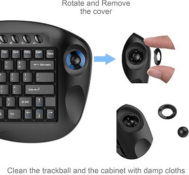 Easy Zoom Control with Scroll Wheel and ctrl,Banalove mini Handheld trackball Multi-Media 2.4G Wireless Keyboard Combo for HTPC Home Theater Keyboard,Smart TV Multimedia Set-Top Box