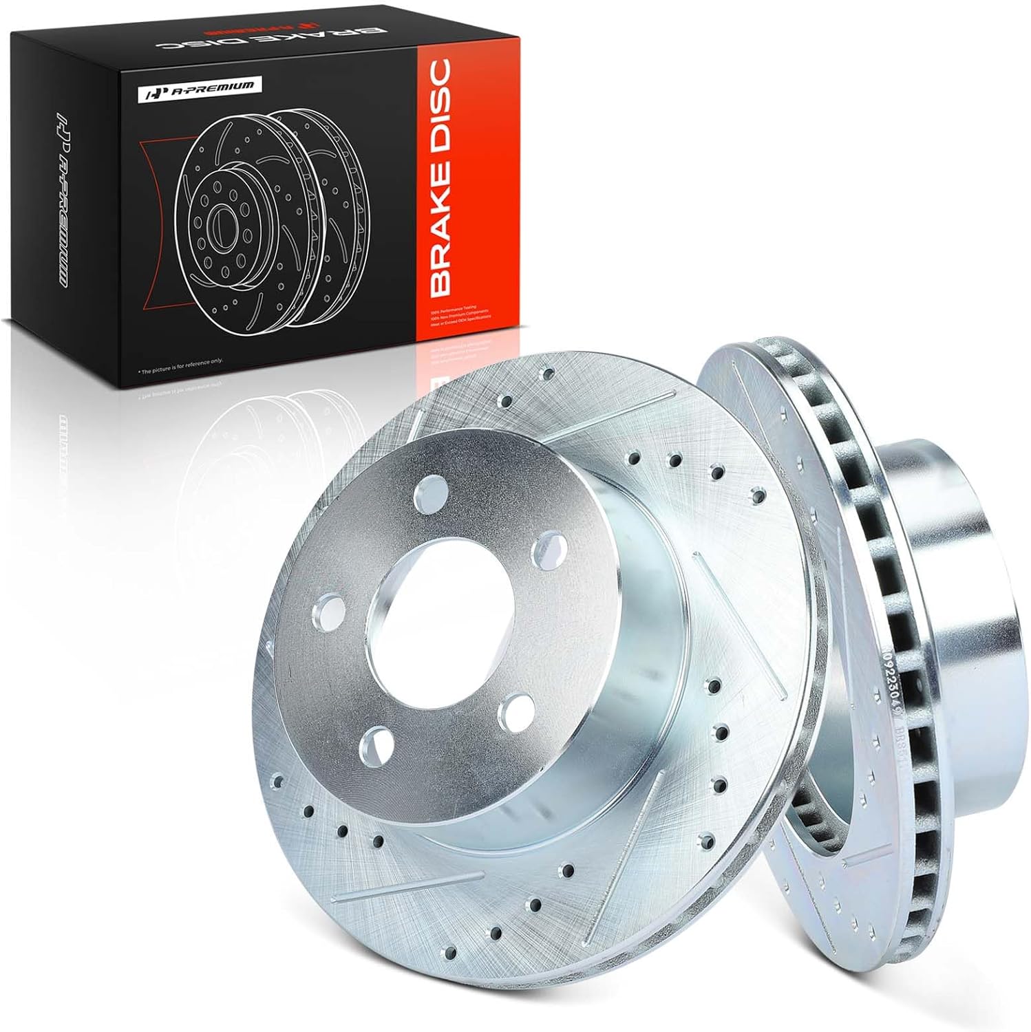 A-Premium 11.02 inch (279.9mm) Front Drilled and Slotted Disc Brake Rotors Compatible with Select Jeep Models - Grand Cherokee 1993-1998, Cherokee 1990-1999, Comanche 1990-1992, Wrangler, Wagoneer