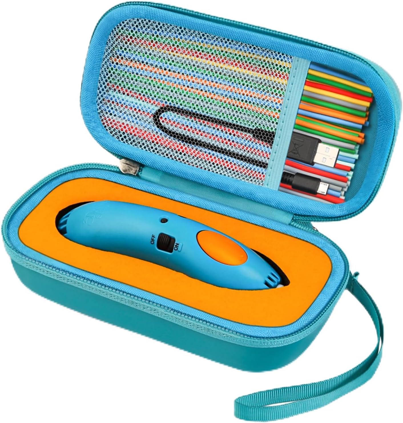 Case Compatible with 3Doodler Start+ Essentials 2022 for 3D Pen Set for Kids, Storage Organizer Holder for Printing Filament Refill and Micro-USB Charger Box Only