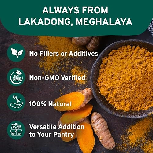 Miniatura 5 de SPICE TRAIN Lakadong - Polvo de cúrcuma orgánica de alta curcumina 797oz 8 onzas 100 crudo de la India polvo de raíz de cúrcuma con alta curcumina