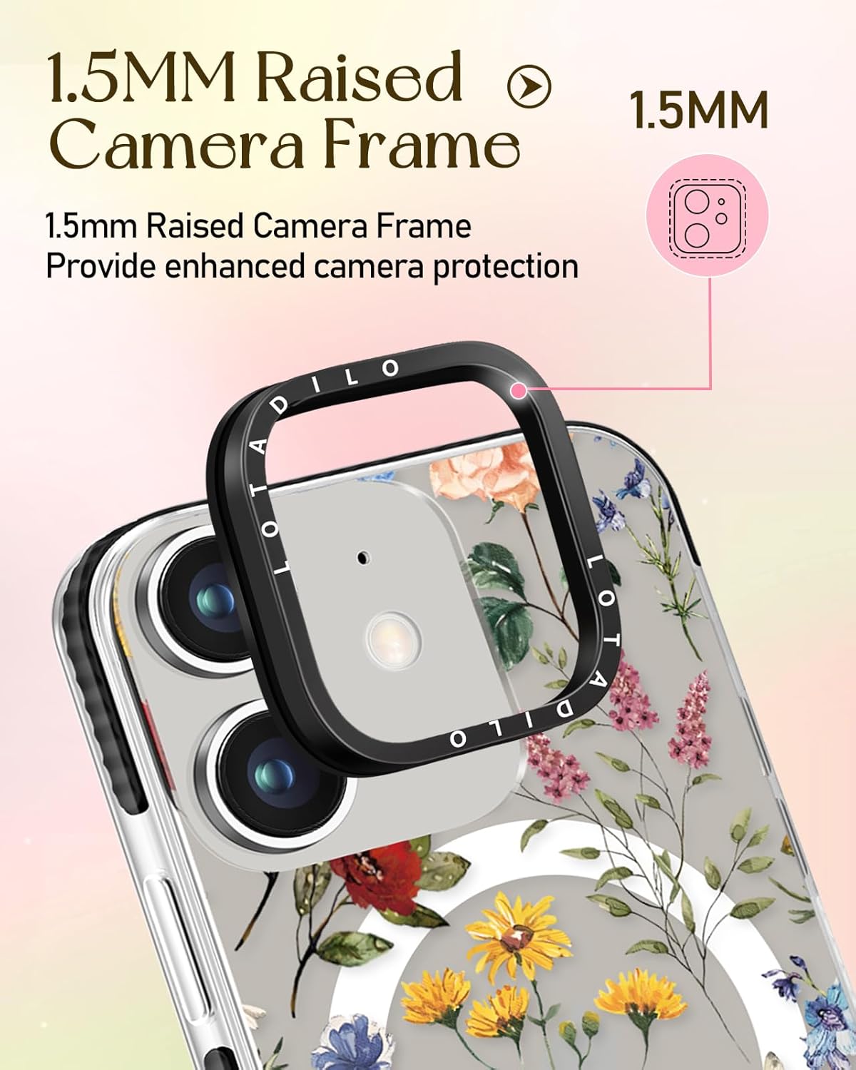 Cute Case for iPhone 11 for Women Girls - Funny Design Compatible with Magsafe Magnetic Ring Holder Kickstand Retro Flower Fashion Pattern TPU Phone Covers for iPhone 11 Phone Case - Image 3
