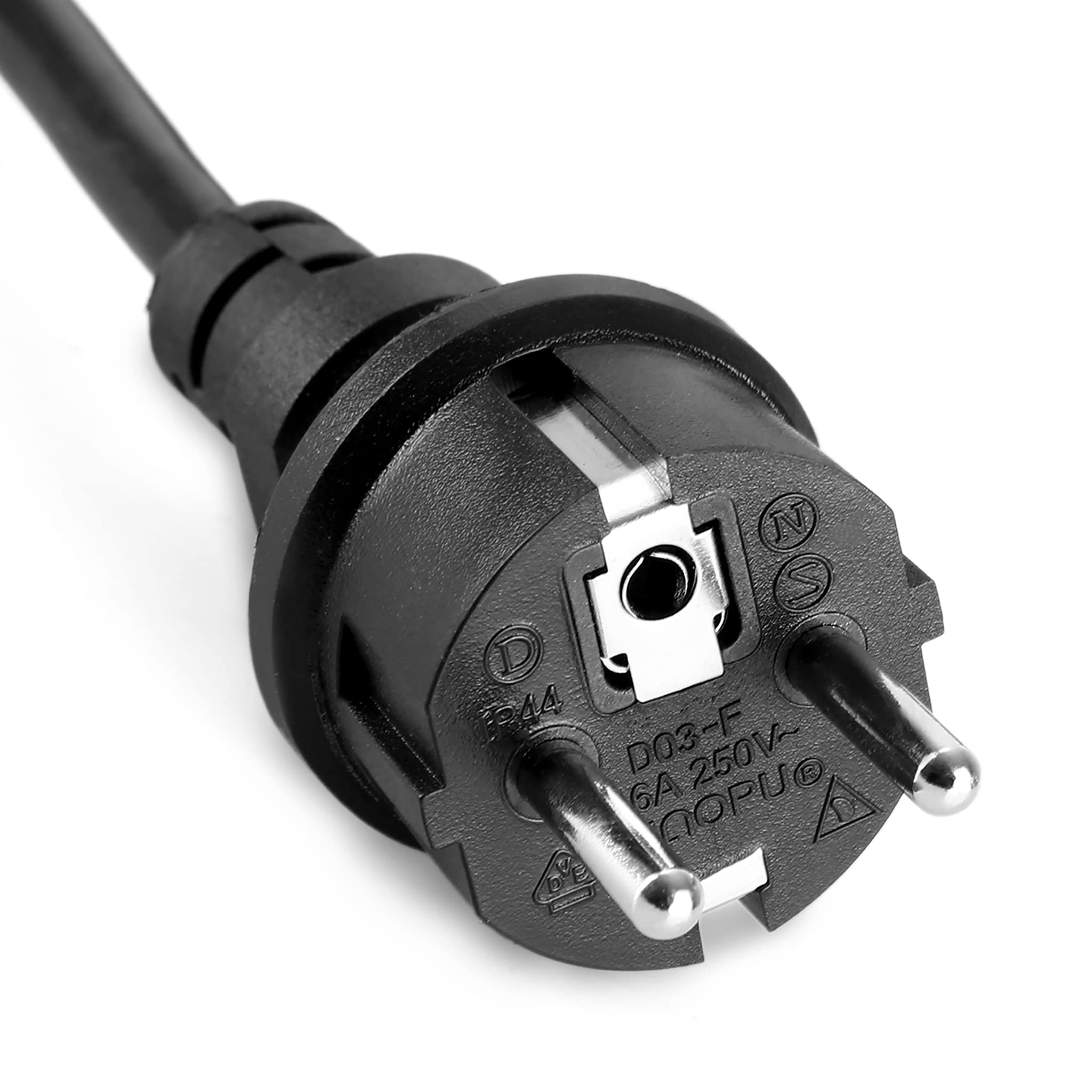 NAIZY Cable alargador para exteriores (20 m, conector plano, 3500 W, con enchufe) | Cable de alimentación robusto, flexible y fácil de guardar para el exterior y el uso en obras de construcción