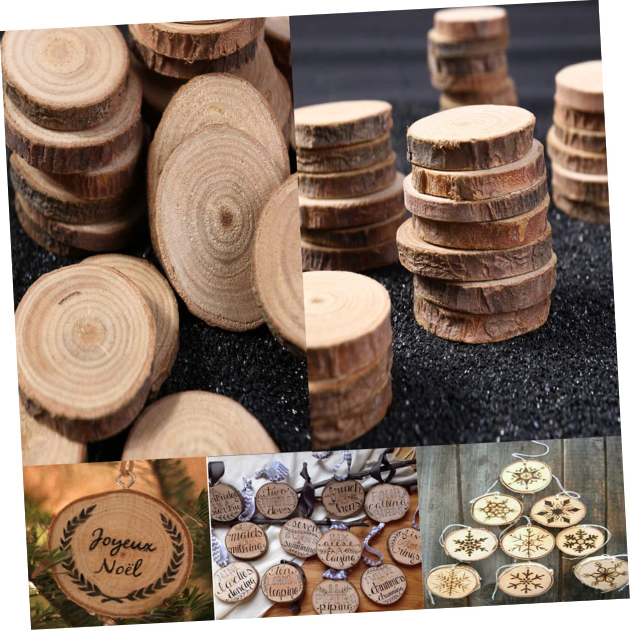 SEWACC 150stücke Natürliche Holzscheiben Handbemalt Für Bastelarbeiten Hochzeit Dekoration Tischmittelpunkt Foto Requisiten Unvollendete Holzscheiben