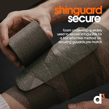 d3 Soft Foam Underwrap White 3 Rolls - 7cm x 27m Pre Wrap Sports Tape Anti-Chafe Physio Under Wrap for Ankle & Knee - Football Shin Guard Tape & Prewrap for Hair Headband