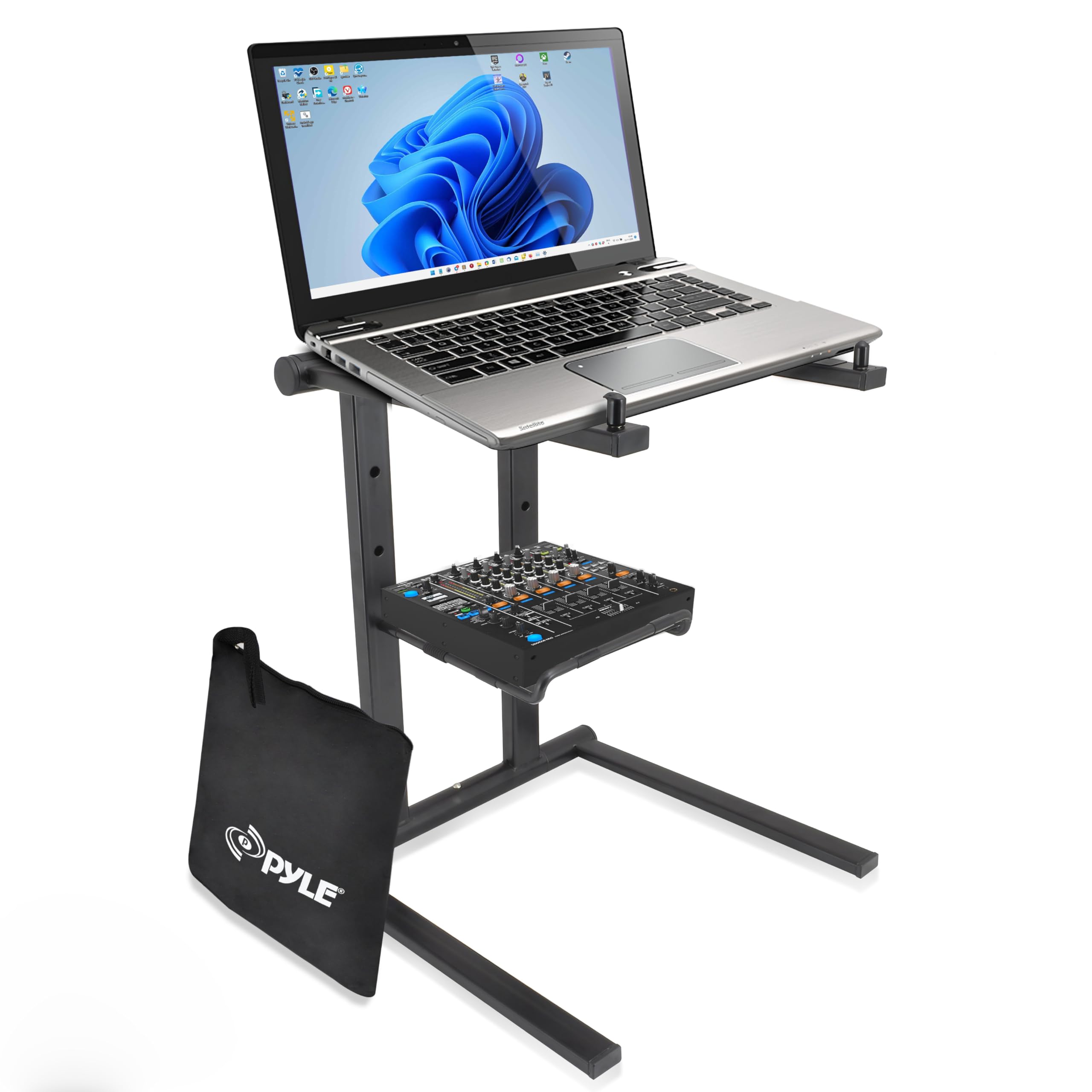 Pyle Support Ordinateur Portable -Table Debout avec Angle Réglable- Support PC Portable – Laptop Stand-Hauteur Pliable et Plateau Antidérapant à Quatre Branches pour iPad : PYLE