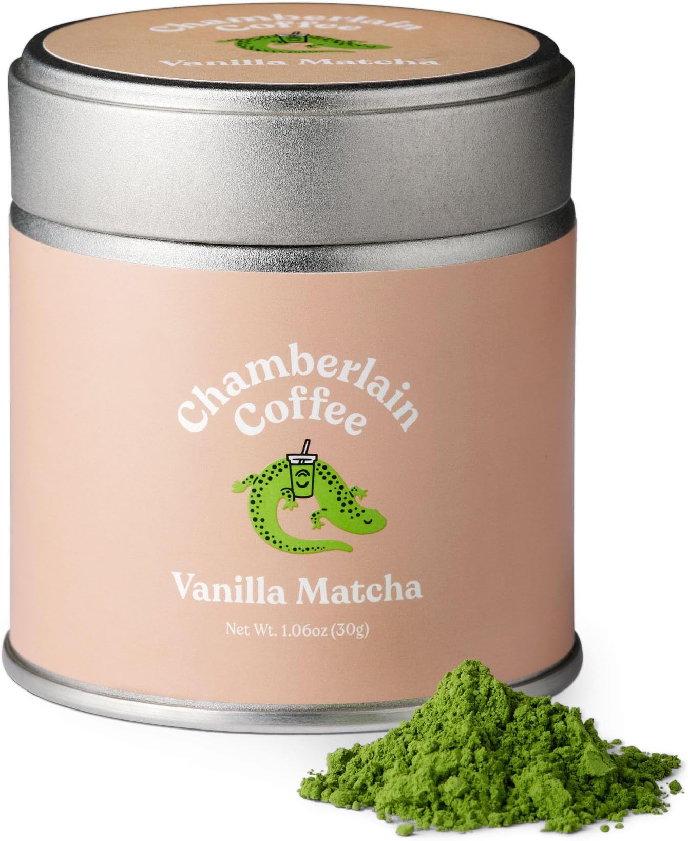 Chamberlain Coffee Vanilla Matcha Powder - Ceremonial Grade Matcha Powder with Madagascar Vanilla, Gluten-Free Flavor for Hot and Iced Drinks, Made with Premium Organic Ingredients - 1.06 Oz