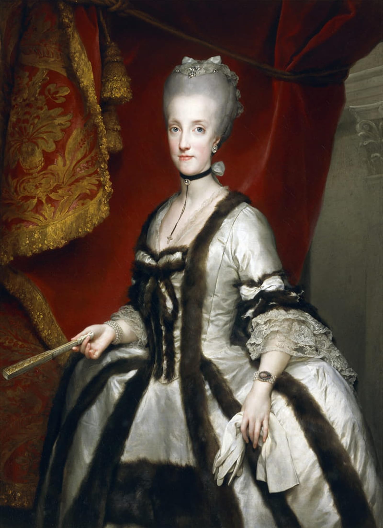 POSTERIIk Famous Print Pop Art Wall Art Graffiti Portrait of Maria Carolina of Austria Queen of Naples by Anton Raphael Mengs Art Prints for Home Decor 60x90cm