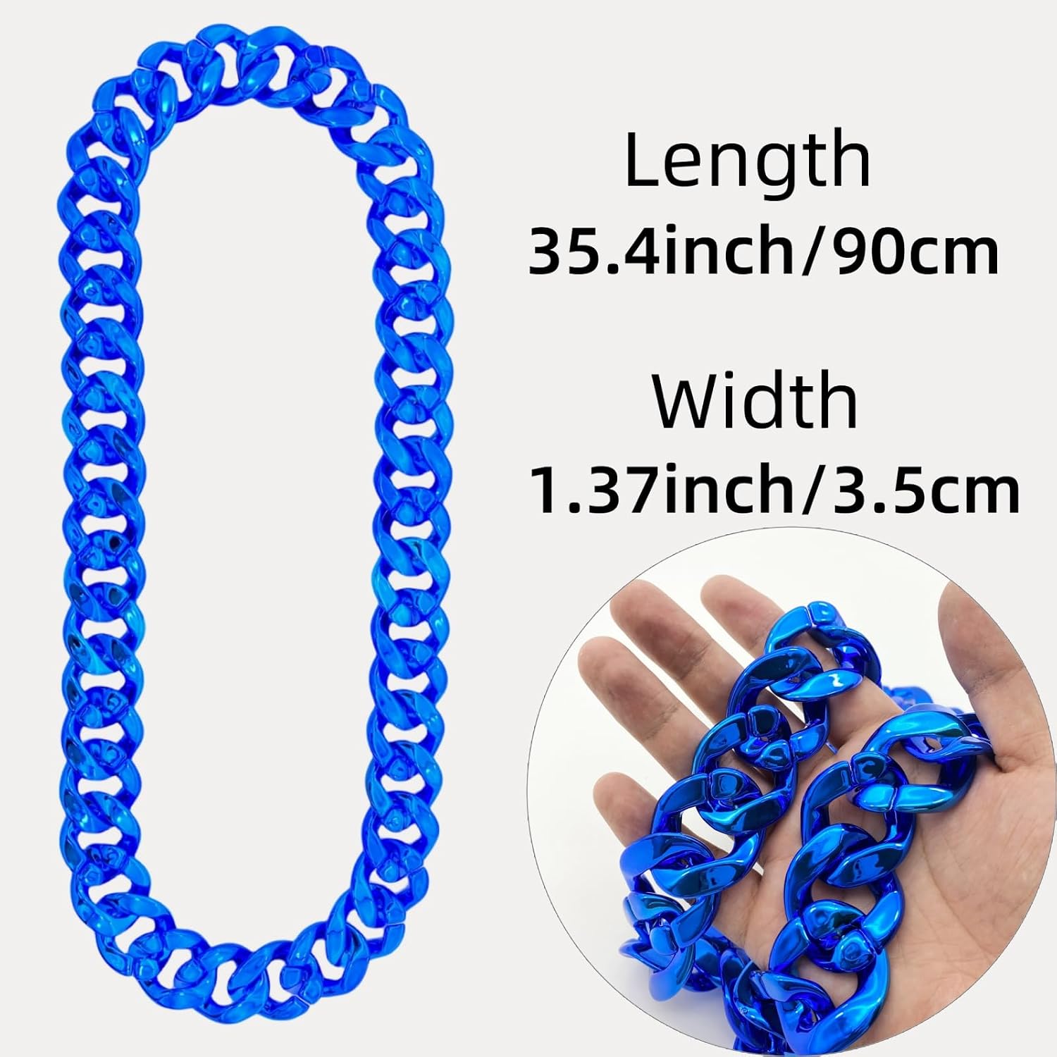 Plastic Hip Hop Chain Necklace, 80s 90s Costume Accessory, Men's Chunky Necklace, Big Chunky Gold Chain,