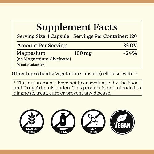 Miniatura 5 de Life & Pursuits Glicinato de magnesio puro 775 mg  240 cápsulas veganas  100 mg de magnesio por cápsula  Suplemento quelado de alta absorción y no