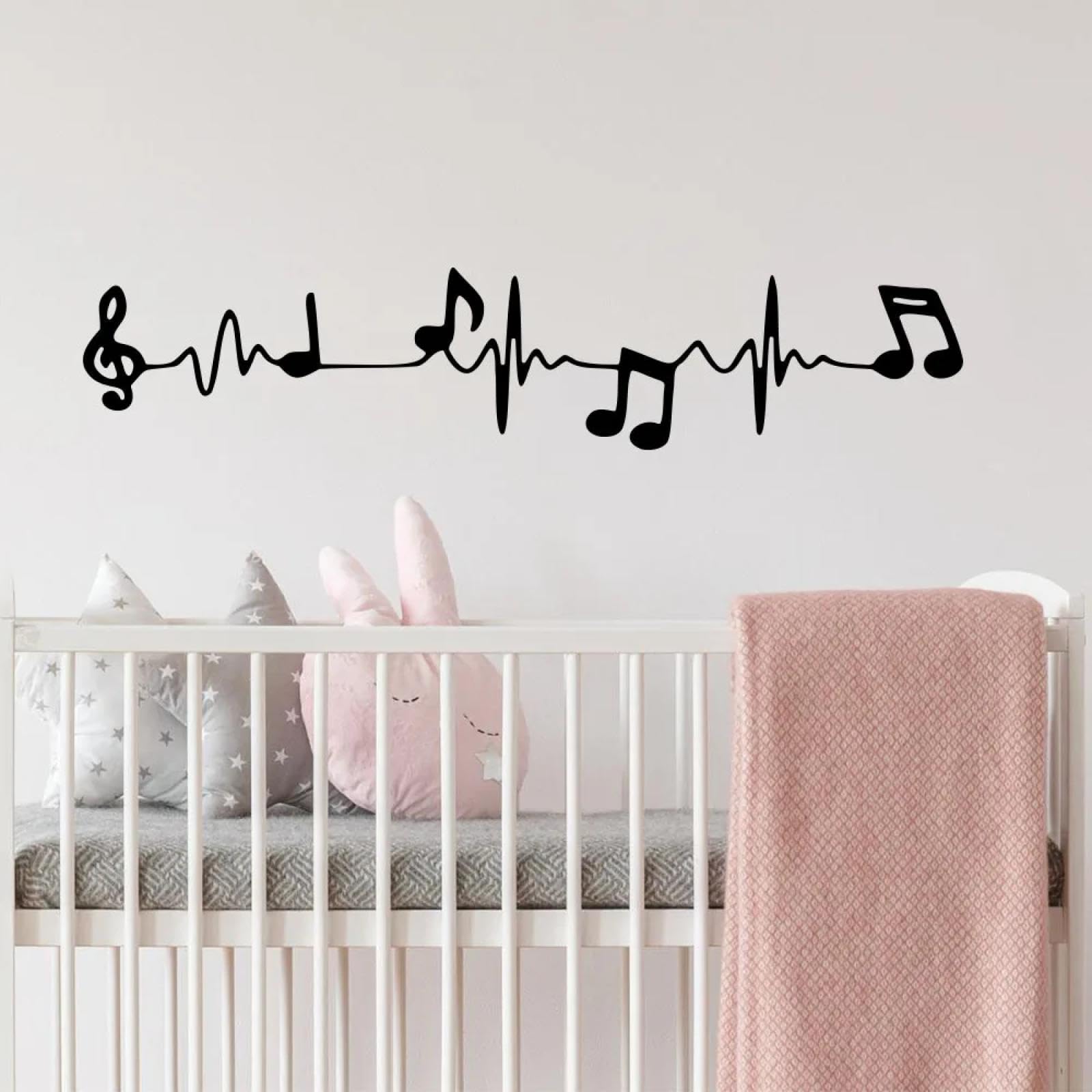 YOUOUSI Classroom Music Jazz Rock Band Notes Heartbeat wall Stickers Children's Room playroom Vinyl wall Art Decals