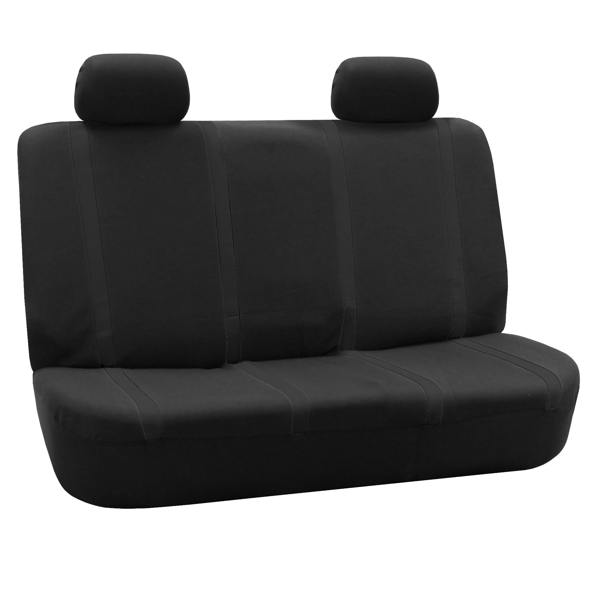 FH GROUP Car Seat Covers Rear Set Cloth - Universal Fit, Black, Automotive Seat Covers, Washable, SUV, Sedan, Van