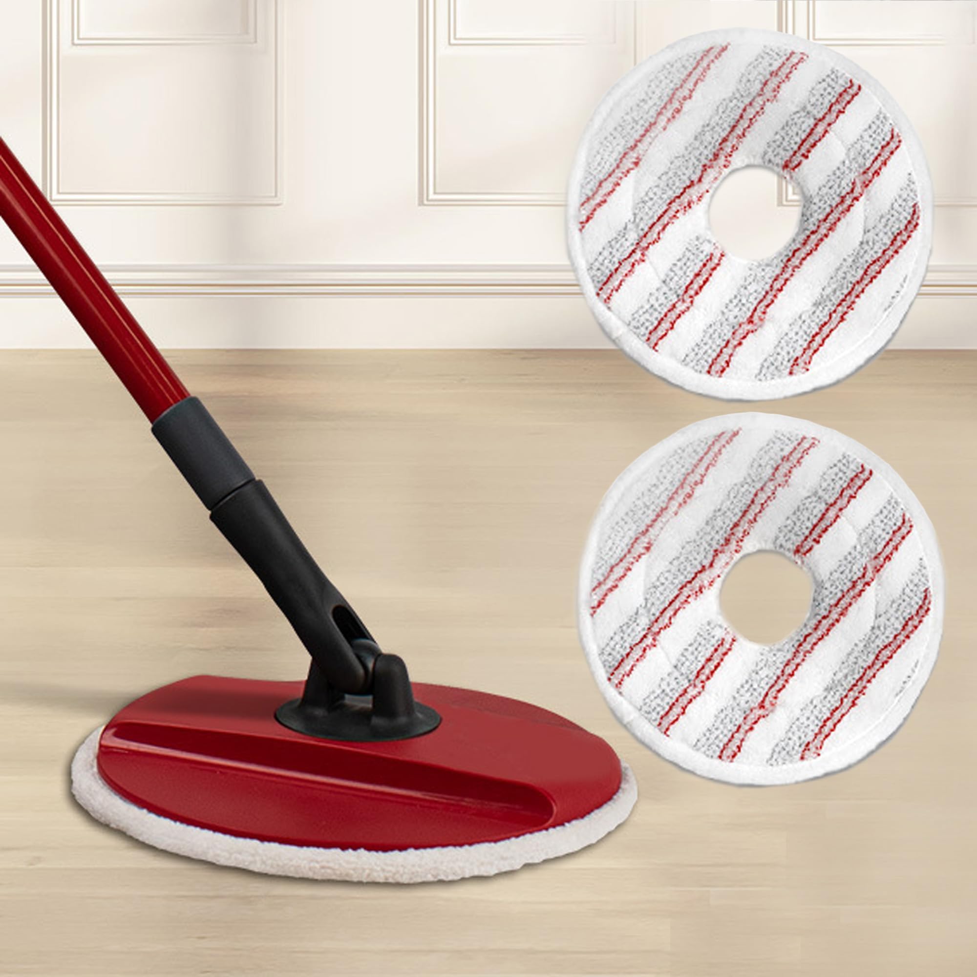 2 Pièces Recharge de Serpillere en Microfibres pour Vileda Spin and Clean Mop, ête de Serpillière de Remplacement Lavables et Réutilisables pour Nettoyer les Sols Serpillere pour Vileda