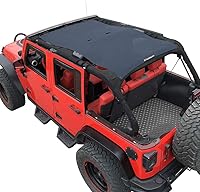Vista 33 de Shadeidea JK Parasol Superior Compatible con Jeep Wrangler JKU Cobertura de Techo de Malla Suave (2007-2018) - Bloqueador UV de Ruido del Viento