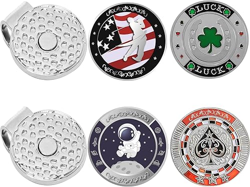 Miniatura 2 de Jebor Marcadores de pelota de golf con clips para sombrero y caja de almacenamiento, juegos de valor para hombres y mujeres, extraíbles que se fijan