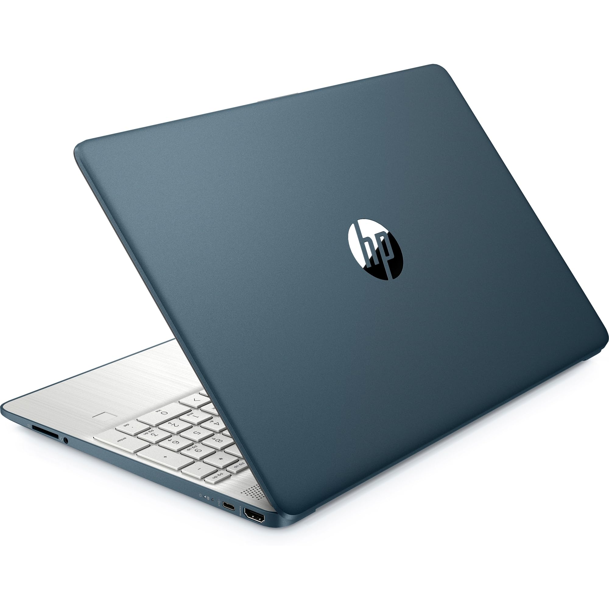 HP Laptop 15s-fq3004sl Notebook, Intel Celeron N4500, RAM 8 GB, SSD 128 GB, Grafica Intel UHD, Schermo 15.6” FHD SVA Ultraslim, Antiriflesso, Webcam HD, Lettore Micro SD/SD, Windows 11 S, Azzurro