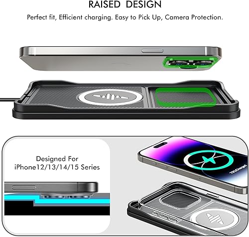 Miniatura 6 de Almohadilla de carga inalámbrica para automóvil, 15 W, cargador inalámbrico rápido para automóvil, cargador antideslizante para cargador de teléfono