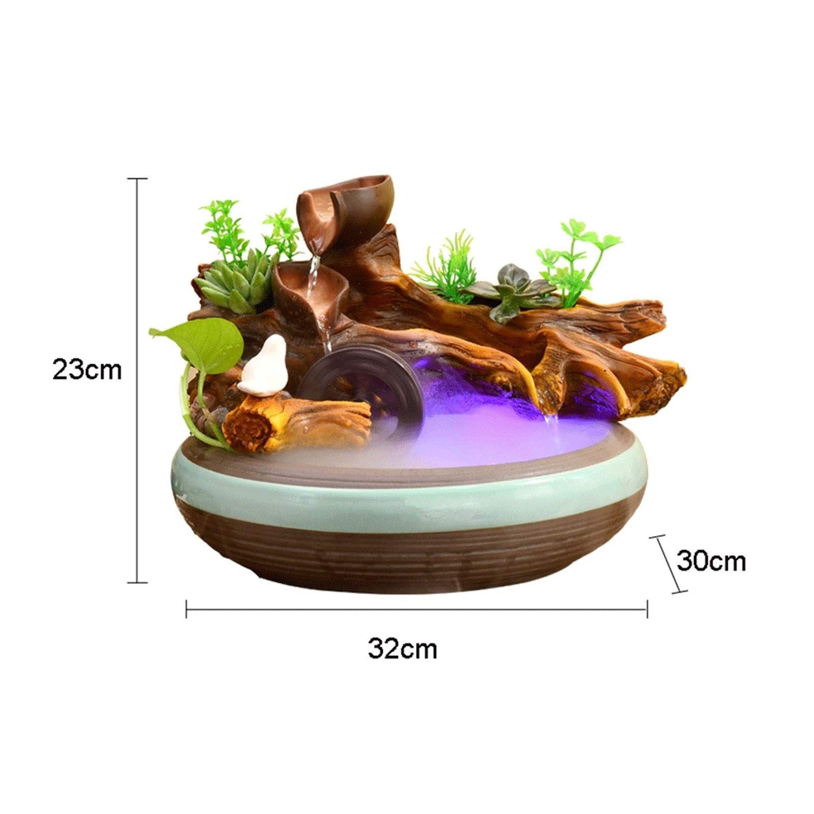 Fontana Interni Tavolo Cascata/Feng Shui Fontana 3 Tier Cascading Resina Fontana Quaint Tree Roots Falls Tableop Fontana Acqua Fontana Rilassamento Cascata Automatica Pompa Automatica e Atomizzazione