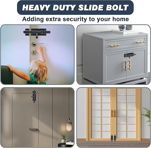 Miniatura 7 de Alise Pestillo de puerta de acero inoxidable SUS304 de 6 pulgadas, pestillo deslizante estilo candado, cerradura de puerta pesada gruesa, pestillo