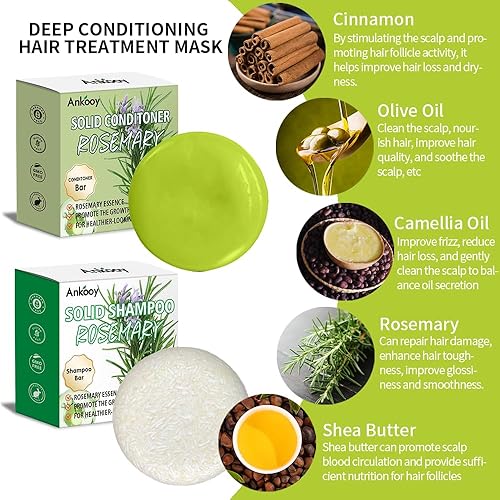 Rosemary Shampoo Bar 2-Pack for Hair Growth & Volume(Rosemary Shampoo Conditioner Bar)